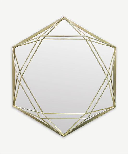 Seslatero- Golden Hexagon Mirror
