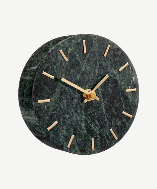 Emerald-Green Table Marble Clock