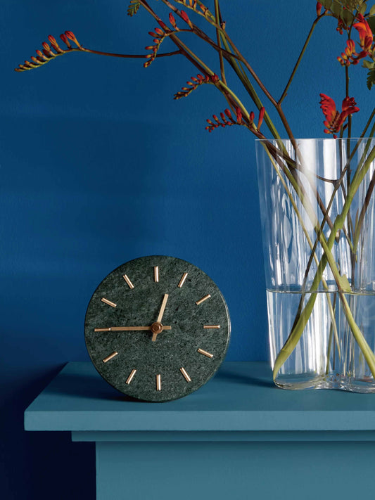 Emerald-Green Table Marble Clock