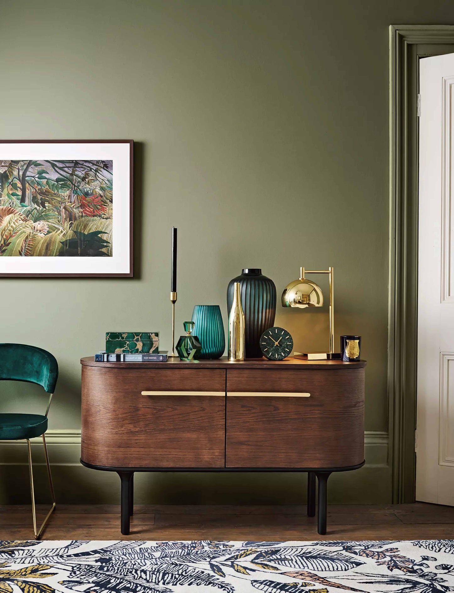 Emerald-Green Table Marble Clock