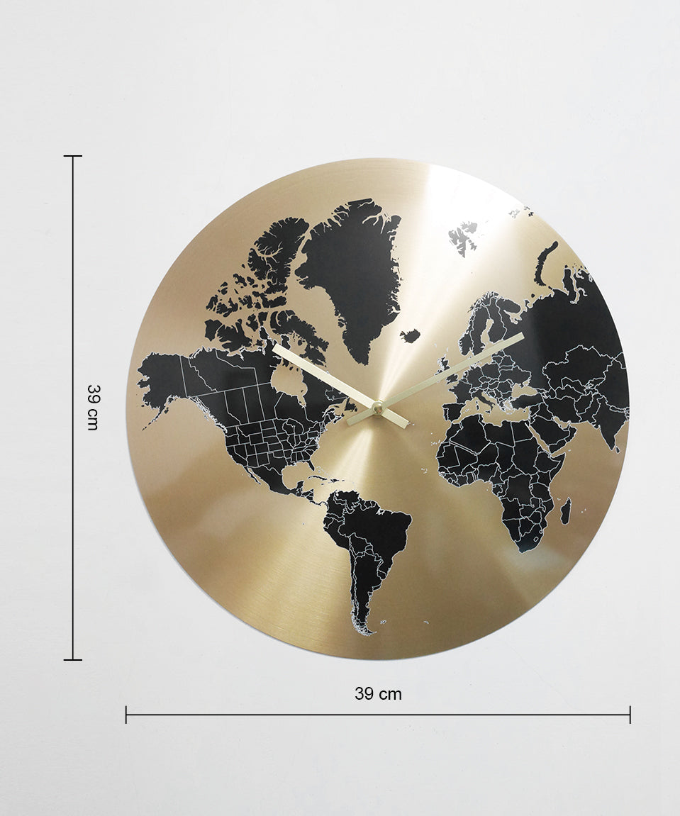 Mondmapo- Gold Roman Global Wall Clock