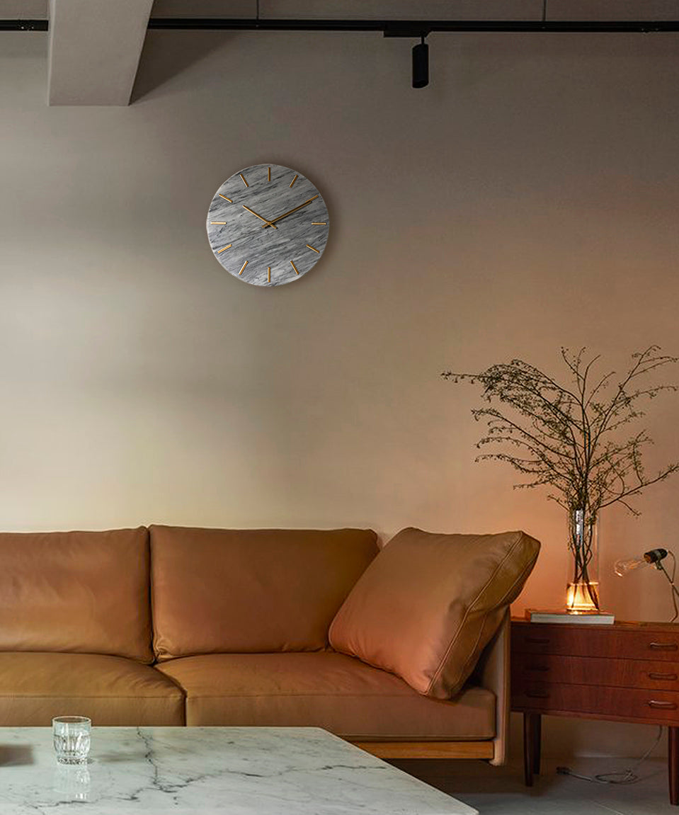 Marmororo – Grey Marble Moments Wall Clock