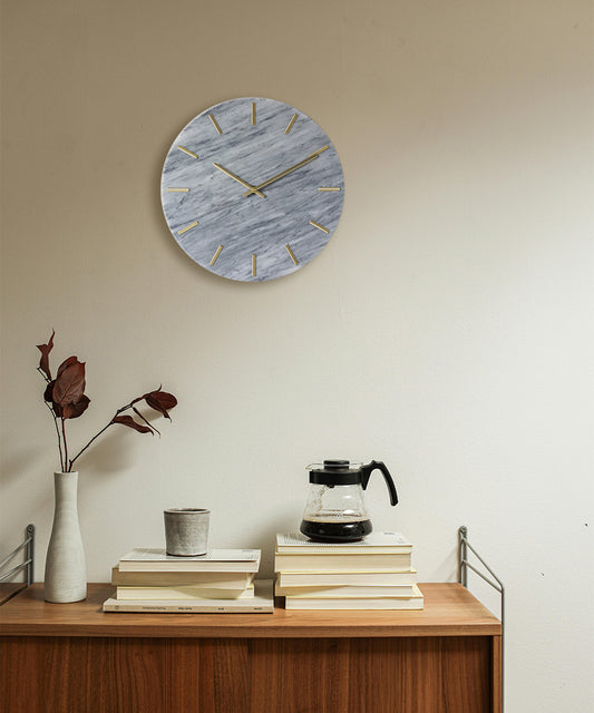 Marmororo – Grey Marble Moments Wall Clock