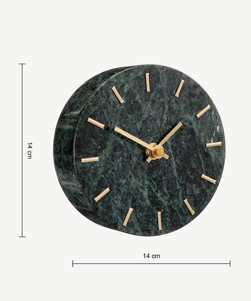 Emerald-Green Table Marble Clock
