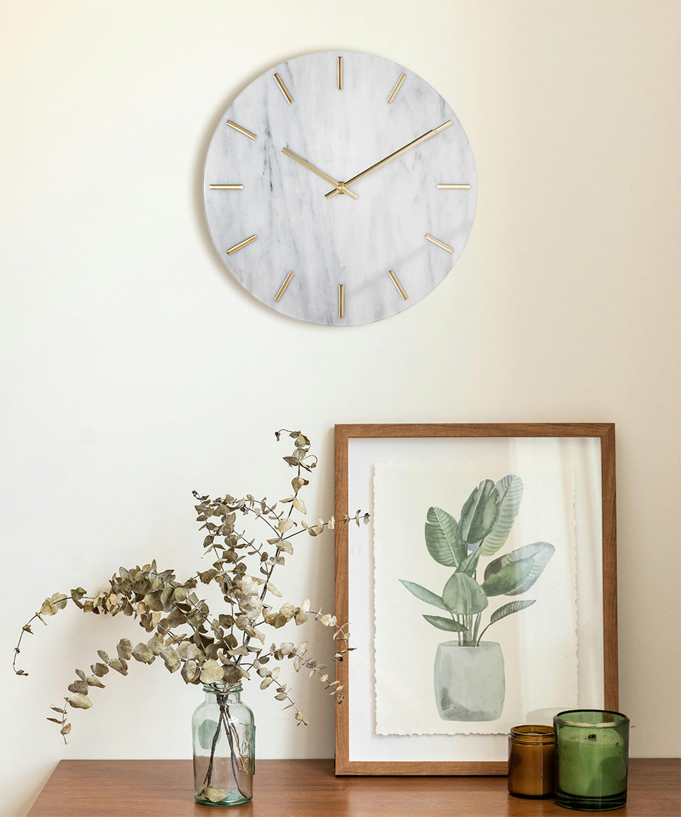 Marmororo – White Marble Moments Wall Clock