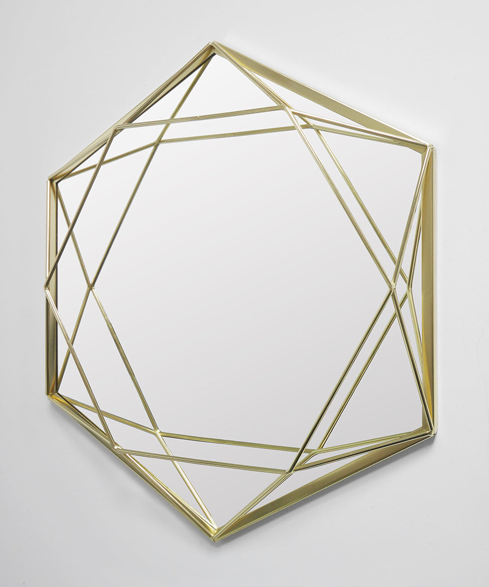 Seslatero- Golden Hexagon Mirror