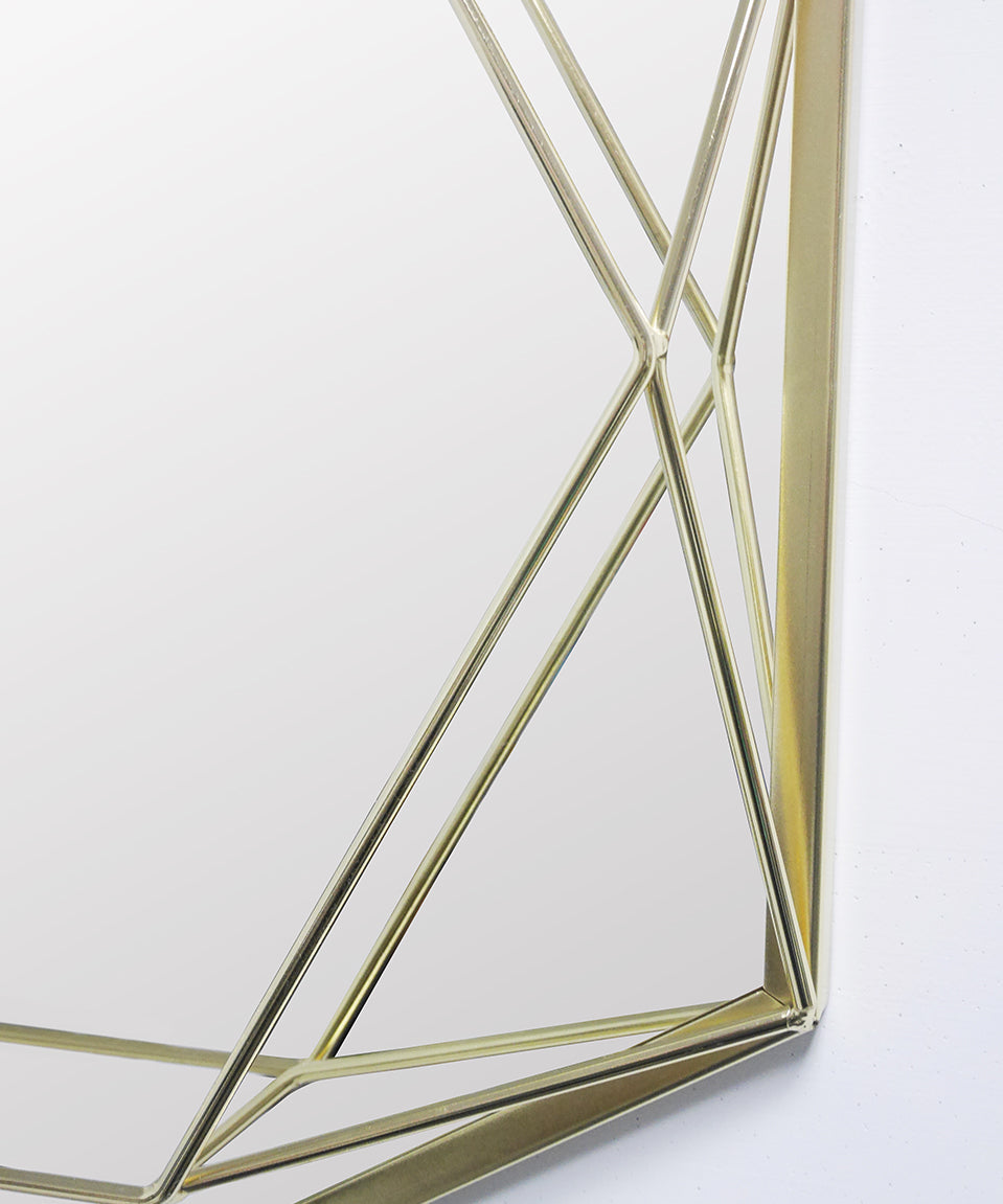Seslatero- Golden Hexagon Mirror