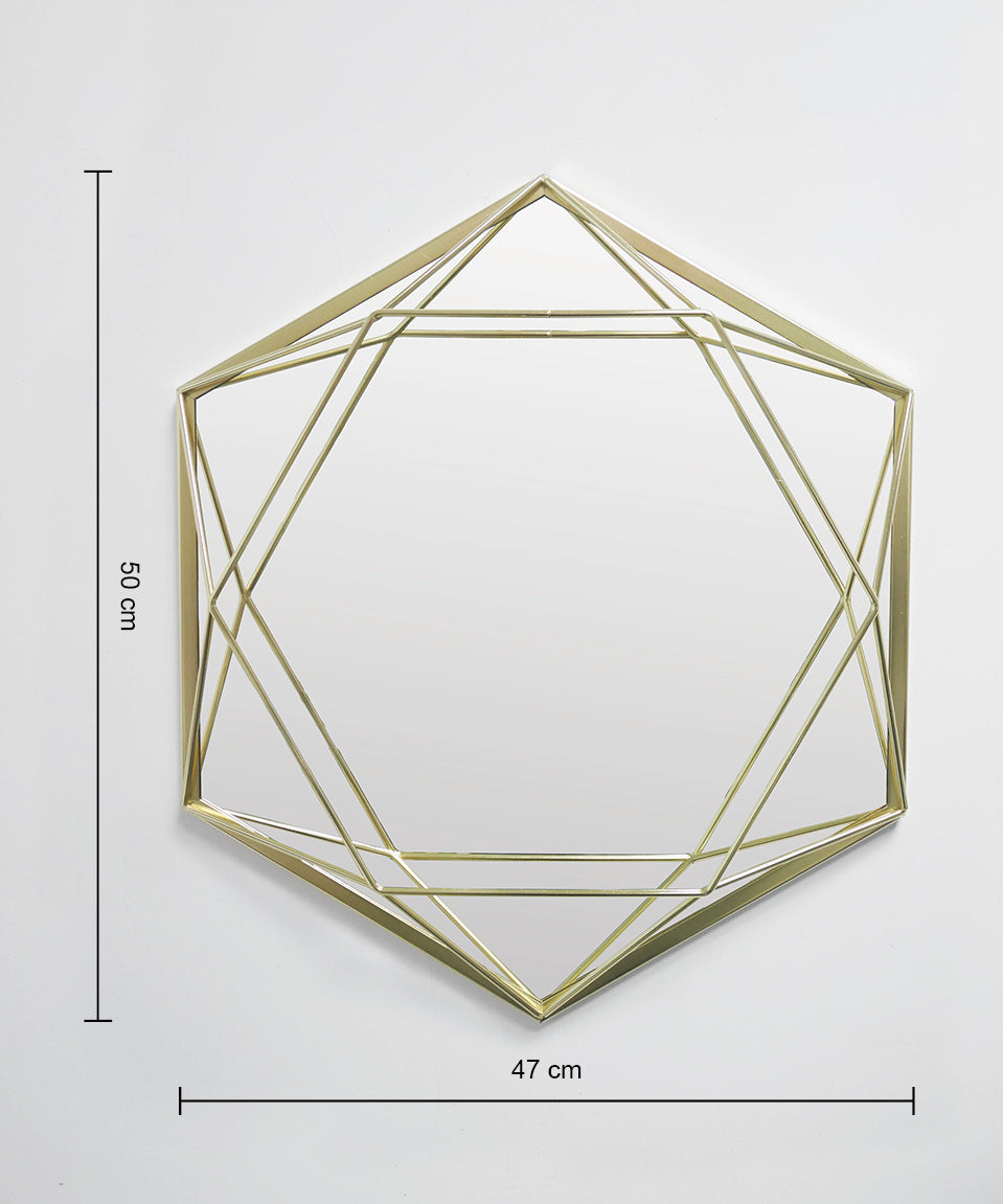 Seslatero- Golden Hexagon Mirror