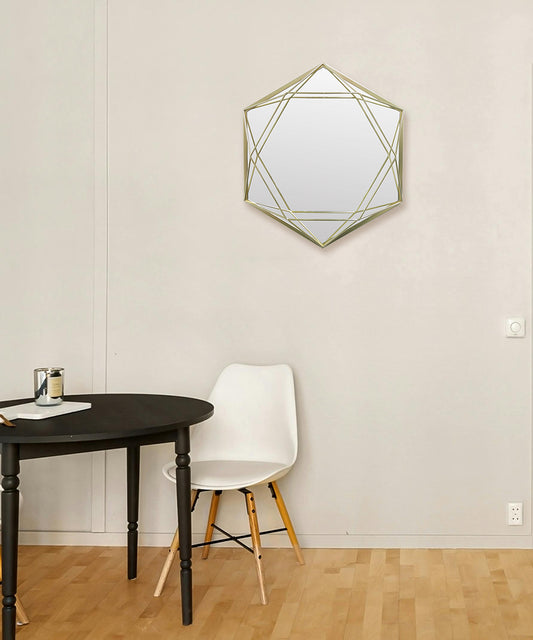 Seslatero- Golden Hexagon Mirror